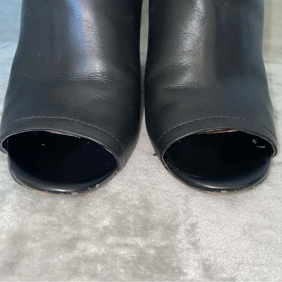 Aldo Joost Black Leather Wedge Open Toe Ankle Bootie Size 8.5 - Picture 5 of 11